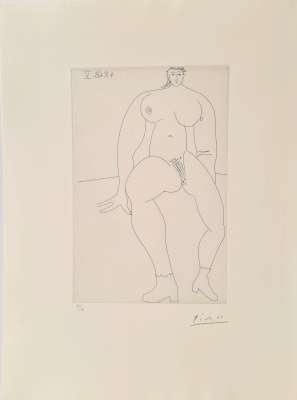 Nu aux bottines (Eau-forte) - Pablo  PICASSO