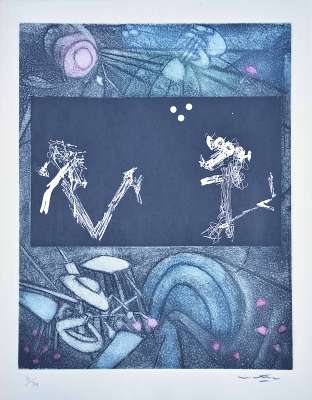 Les Voix (Radierung und Aquatinta) - Roberto  MATTA