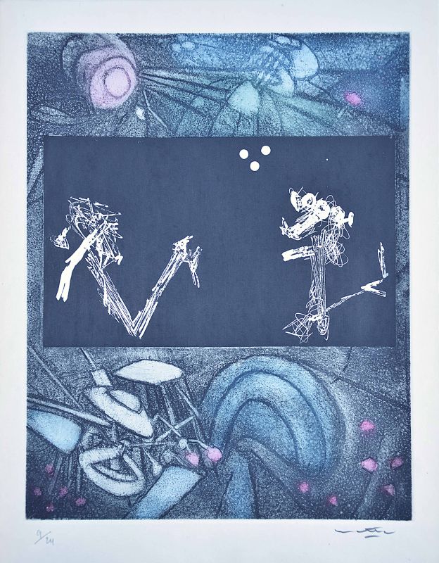 Les Voix (Radierung und Aquatinta) - Roberto  MATTA