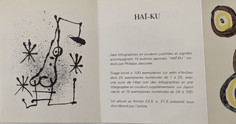 AQUARELLES Album "Femmes" Haï-ku (Lithographie) - Joan  MIRO