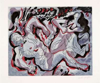 Pyrame et Thisbé (Etching and aquatint) - André  MASSON