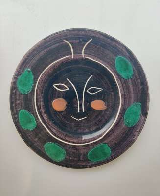 Assiette "Visage noir" (Keramik) - Pablo  PICASSO