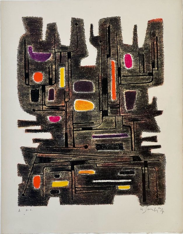 L'Anc&ecirc;tre (Lithograph) - Gustave  SINGIER