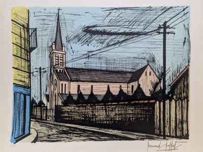 Iglesia de Alfortville (Litografía) - Bernard BUFFET