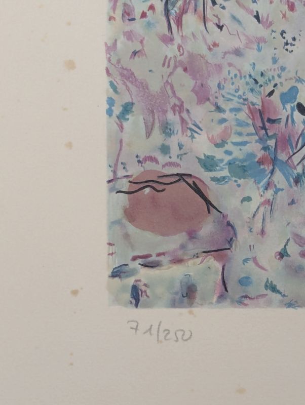 The Red Bouquet (Lithograph) - Marc CHAGALL