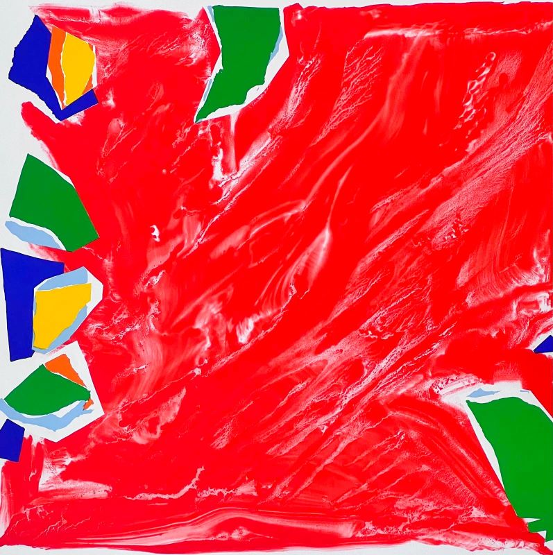 Grand rideau rouge pour Hong Kong (Lithographie) - Olivier DEBRE