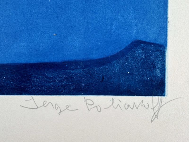 Komposition in Blau (Radierung und Aquatinta) - Serge  POLIAKOFF