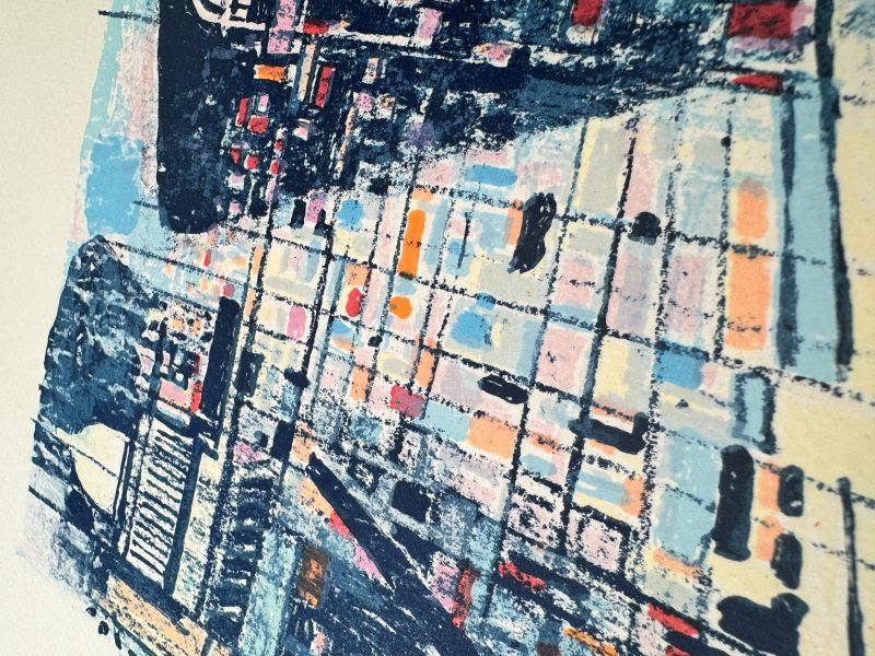 Edouard MacAvoy (1905-1991) // Paris Notre Dame et la Seine (Lithographie) — Artistes Divers — Zoom détail