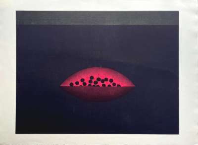 Yozo Hamaguchi (1909-2000) // Black Cherries (Grabado) -  Artistes Divers
