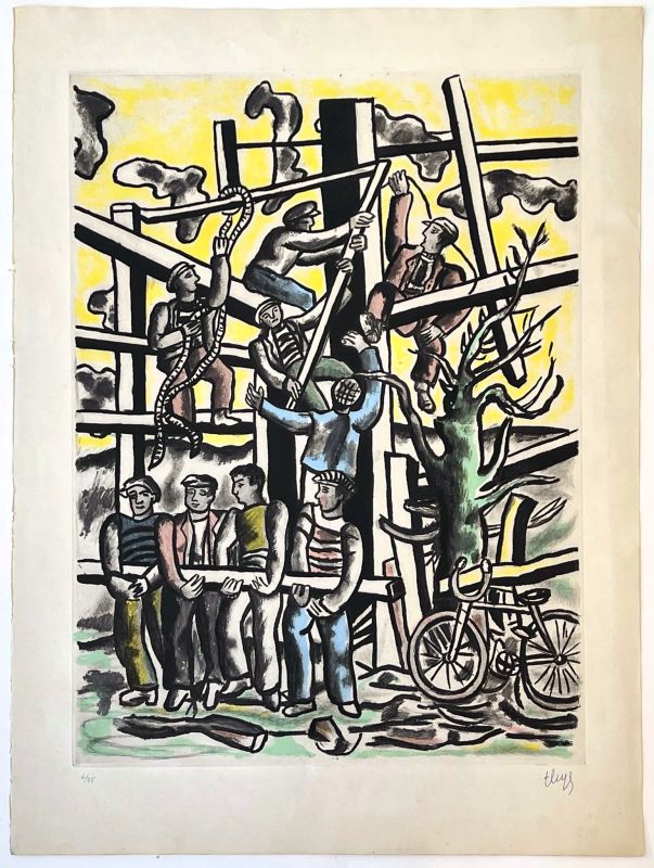 Les Constructeurs (Aguatinta) - Fernand LEGER