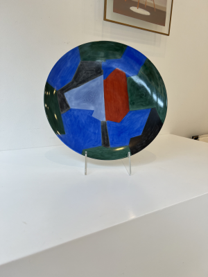 Assiette verte, noire et bleue (Porcelaine) - Serge  POLIAKOFF