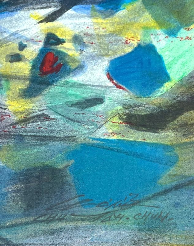 Saison bleue (Planche I) (Farblithographie) - Teh-Chun CHU