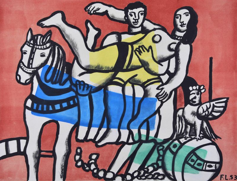 Die Parade (Farblithographie) - Fernand LEGER