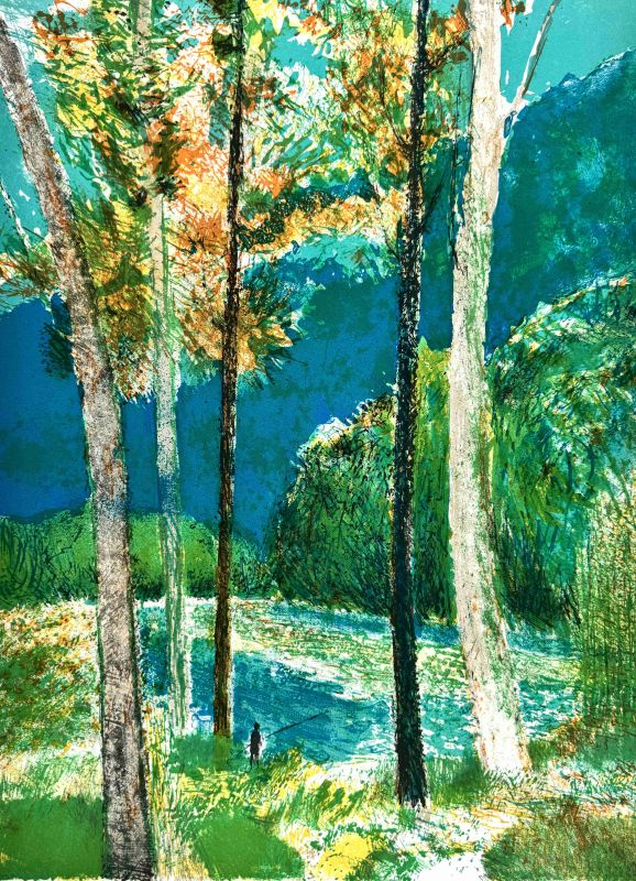 Guy Bardone (1927-2015) // Rivière aux grands arbres (Lithograph) — Artistes Divers — Detail view