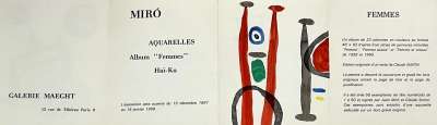 AQUARELLES Album "Femmes" Haï-ku (Lithograph) - Joan  MIRO