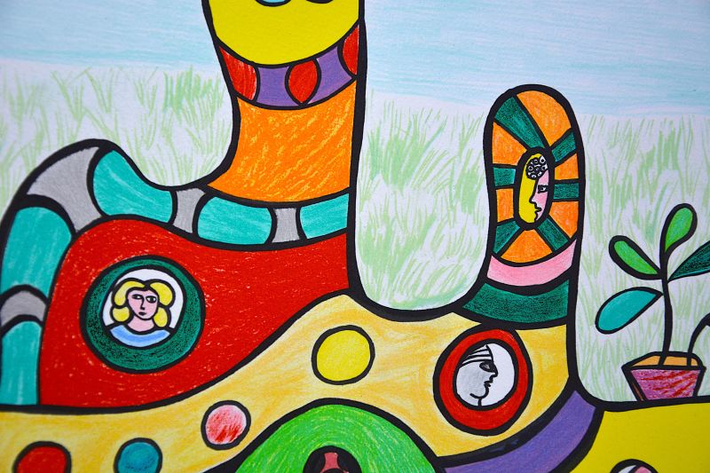 Leaving school (Lithograph) - Niki DE SAINT PHALLE