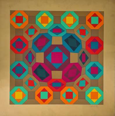 Okta-Or (Silksreen) - Victor  VASARELY