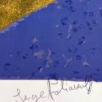 Blue, black and yellow composition (Lithograph) — Serge POLIAKOFF — Signature detail