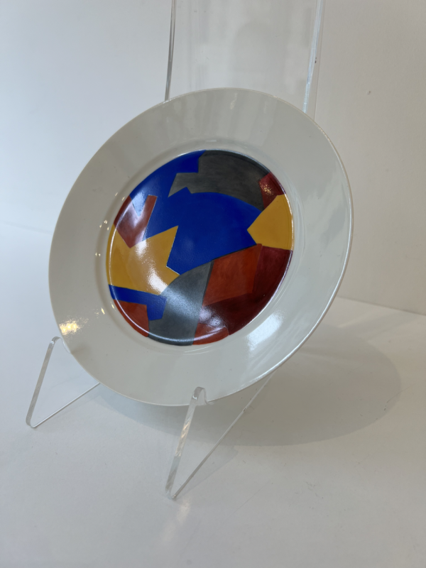 Plato amarillo, azul, negro y rojo (Porcelana) - Serge  POLIAKOFF