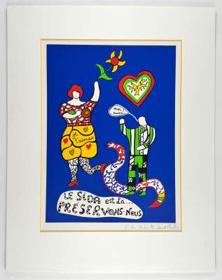 Le Sida est l&agrave;&hellip; pr&eacute;servons-nous (Serigrafía) - Niki DE SAINT PHALLE