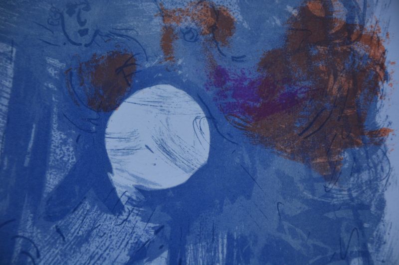 Blaues Stillleben (Farblithographie) - Marc CHAGALL