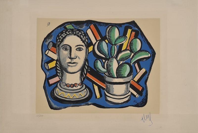 Tête et cactus (Silksreen) - Fernand LEGER