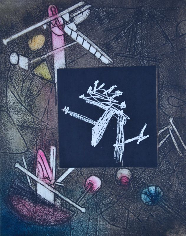 Les Voix (Radierung und Aquatinta) - Roberto  MATTA