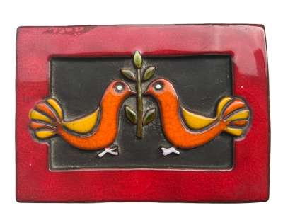 Les Deux colombes et le rameau (Ceramic) - Mithé ESPELT