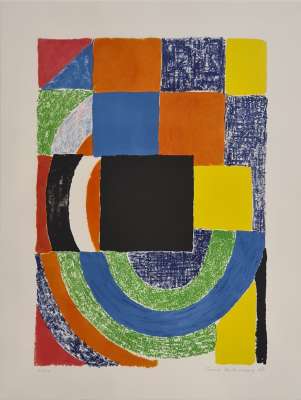 Carreau noir (Lithographie) - Sonia DELAUNAY-TERK