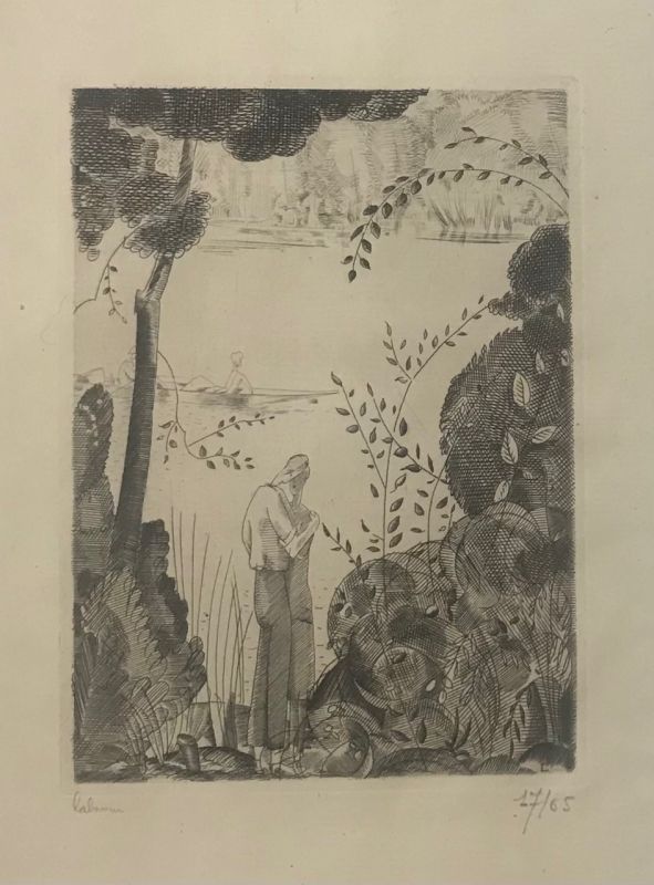 Les amoureux du bord de l'eau (Stich) - Jean Emile LABOUREUR