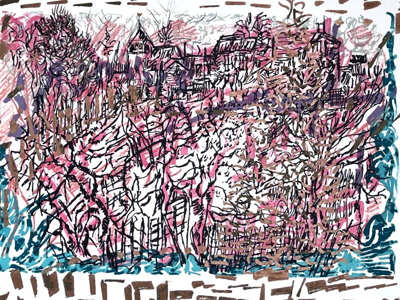 Las estaciones de Saint-Cyr-en Arthies n.&ordm; 2, Les Hautes Grouettes (Litografía) - Jean-Paul RIOPELLE