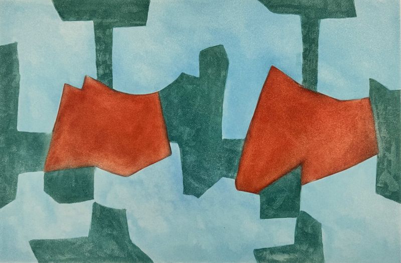 Komposition in Blau, Grün und Rot (Aquatinta) — Serge POLIAKOFF — Detailansicht
