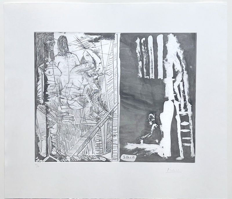 Peintre Songeant à une Grande Toile (Eau-forte et aquatinte) - Pablo  PICASSO