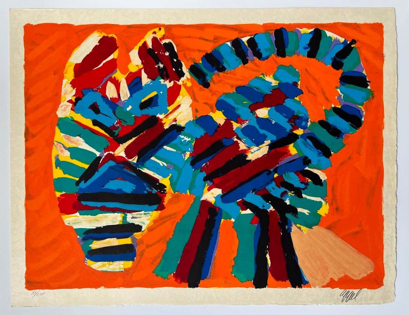 Sunshine Cat (Lithographie) - Karel APPEL