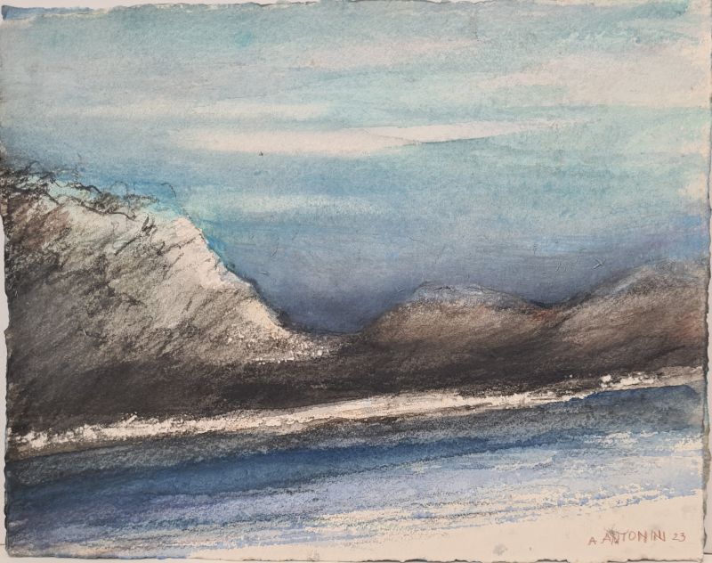 Lac et montagne (Aquarelle (contemporain)) - Annapia ANTONINI