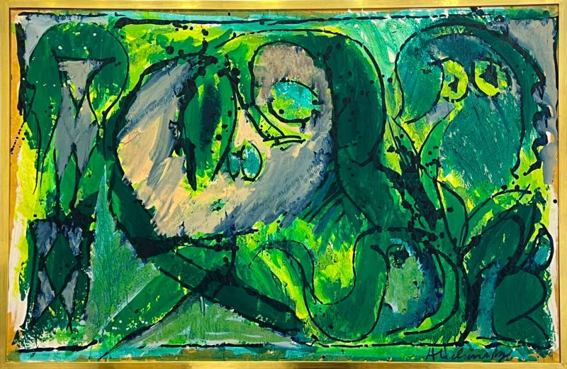 Naturellement vulnérable (Acrylic (modern)) - Pierre ALECHINSKY