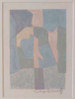 Composición azul, rosa y gris L30 (Litografía) - Serge  POLIAKOFF