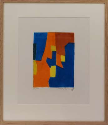 Composition rouge, jaune et bleue VI (Eau-forte) - Serge  POLIAKOFF