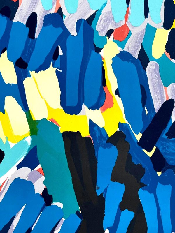 Blue Animal with Sunshine Head (Litografía) - Karel APPEL