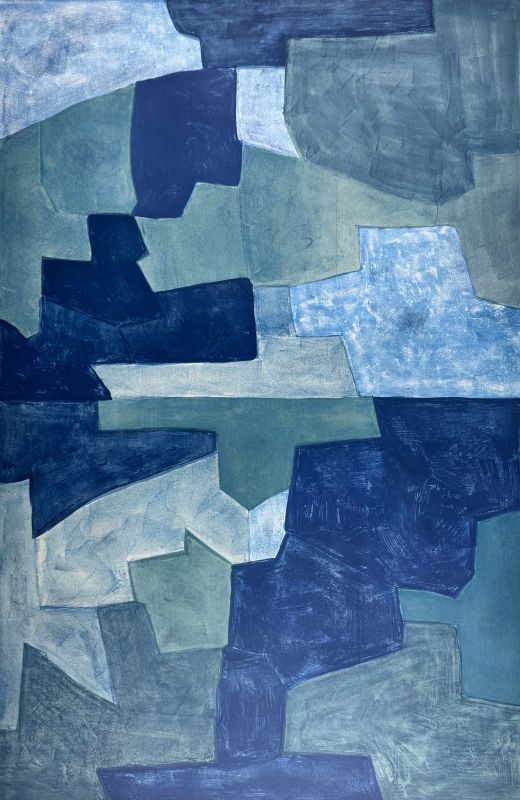 Composition bleue (Farblithographie) - Serge  POLIAKOFF