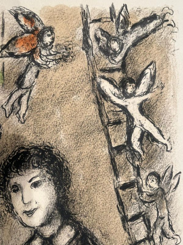 Le peintre devant le tabeau (Lithographie) - Marc CHAGALL