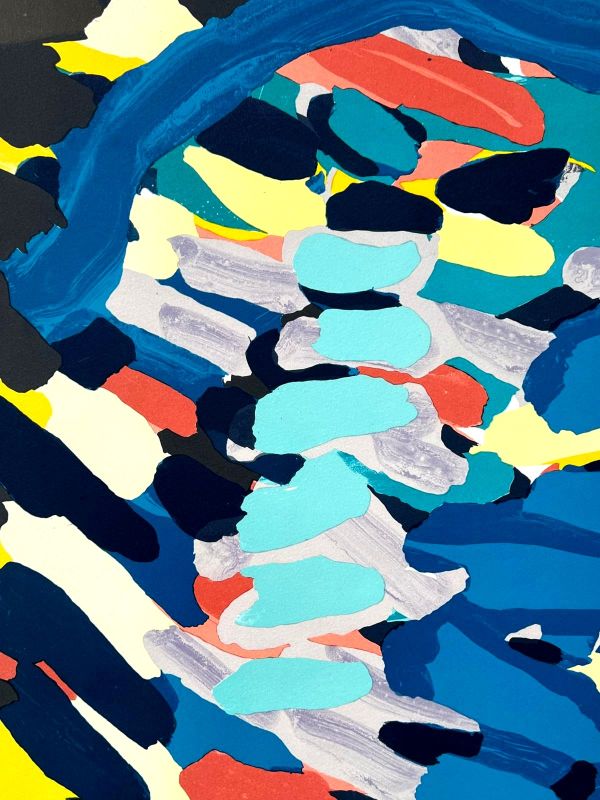 Blue Animal with Sunshine Head (Litografía) - Karel APPEL