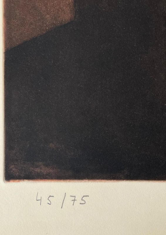 Composition Brune et Rouge XV (Eau-forte et aquatinte) - Serge  POLIAKOFF