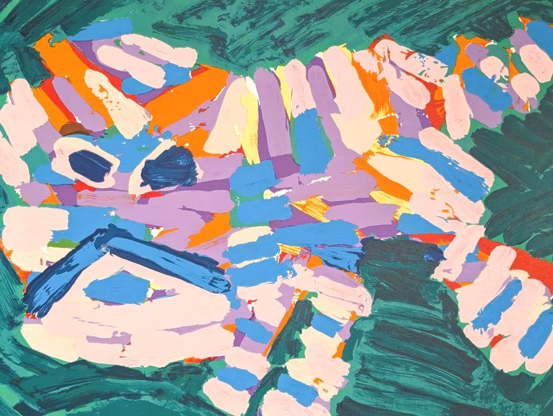 Stalking Cat (Farblithographie) - Karel APPEL