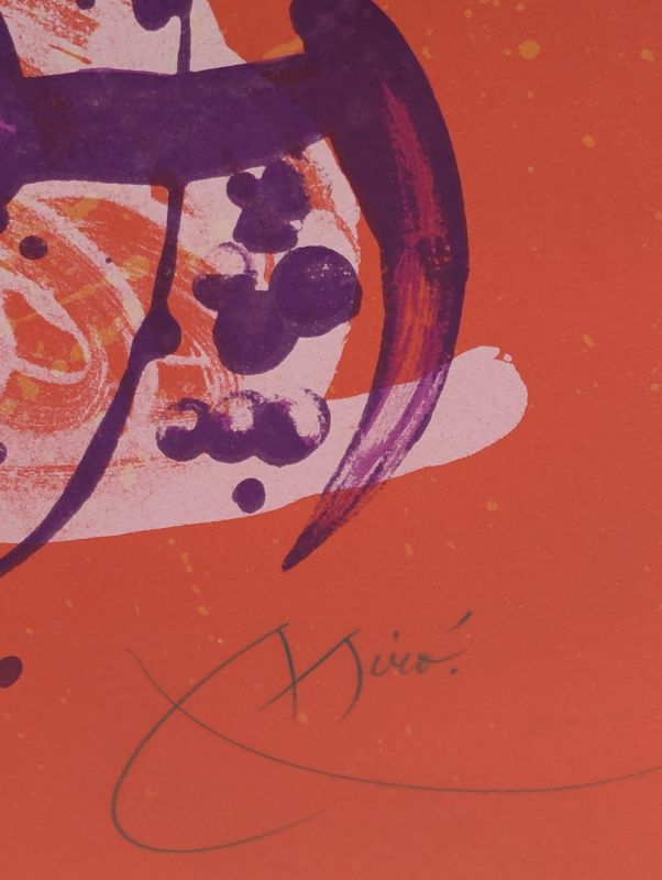 Cabalgada - Rojo Violeta (Litografía) - Joan  MIRO