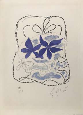 Lettera Amorosa : Les deux iris bleus (Lithographie) - Georges BRAQUE