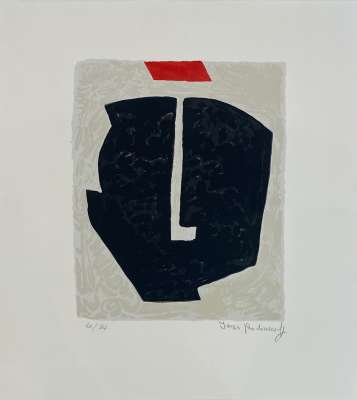 Composition noire et rouge (Sérigraphie) - Serge  POLIAKOFF