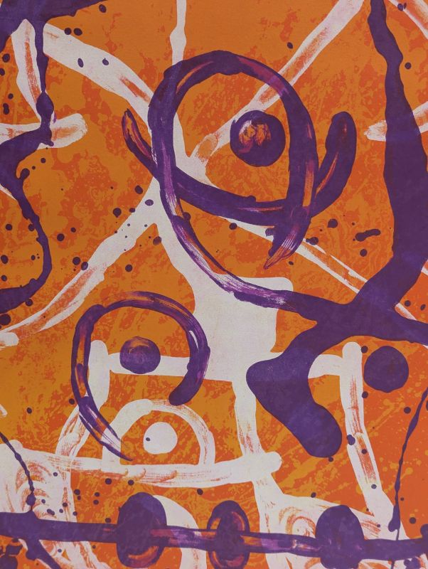 Cabalgada - Rojo Violeta (Litografía) - Joan  MIRO