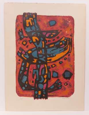 living flame (Lithograph) - Alfred  MANESSIER