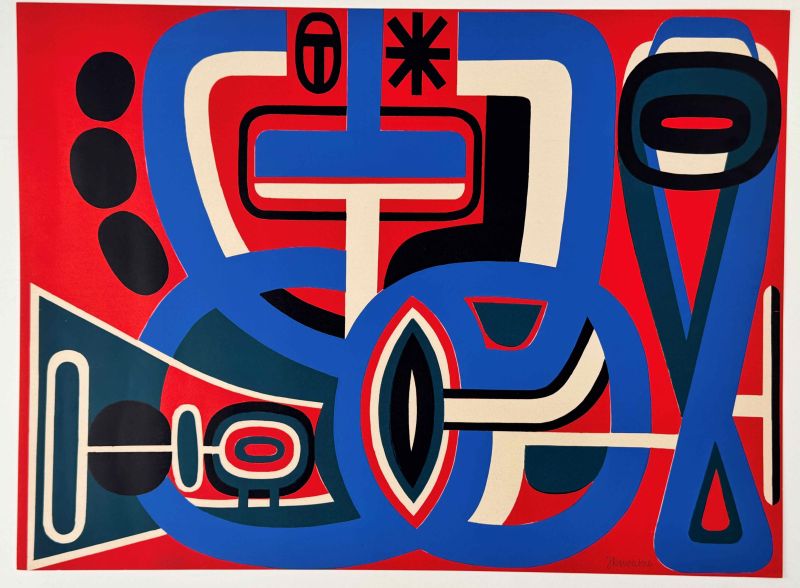 Jean Dewasne (1921-1999) // L'amour - La mourre (Farblithographie) -  Artistes Divers